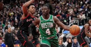 No Jaylen Brown, no problem: Celtics escape Toronto with 105-96 win over Raptors