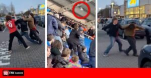 Reading and Charlton fans throw items at each other and get into pathetic scrap